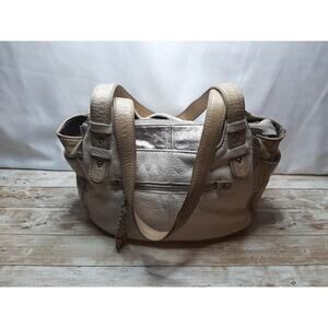 Vintage The Sak Kendra Leather Hobo Bag Cream & Beige